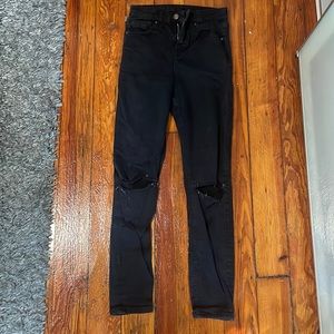 Black skinny top shop jeans with holes